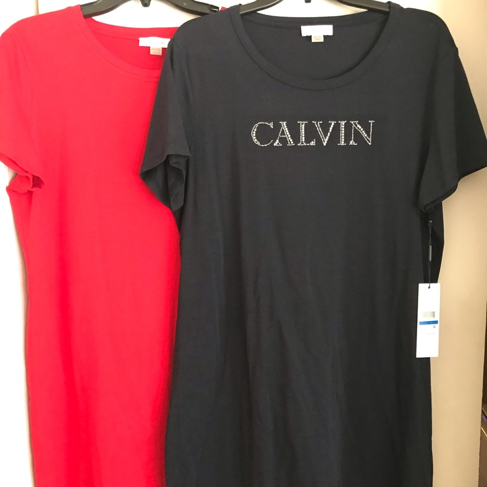 Red and Blue Calvin Klein slip on dresses size xl. Very cute and comfortable.